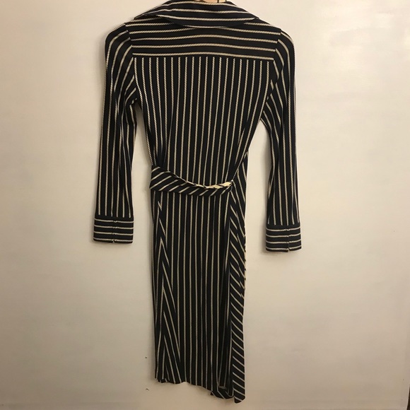 Diane von Furstenberg Rona Ropes Navy Wrap Dress - Picture 10 of 12